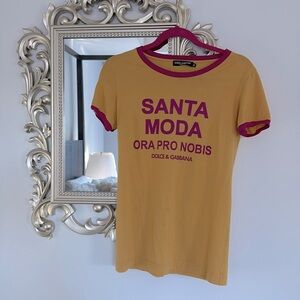Dolce and Gabbana, pink and yellow designer T-shirt